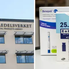 Läkemedelsverkets byggnad och förpackningar med biologisk medicin, som Enbrel.