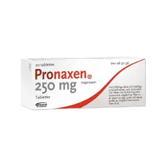 Pronaxen 250 mg, 20 tabletter. Värktabletter naproxen för smärta, mensvärk och migrän.