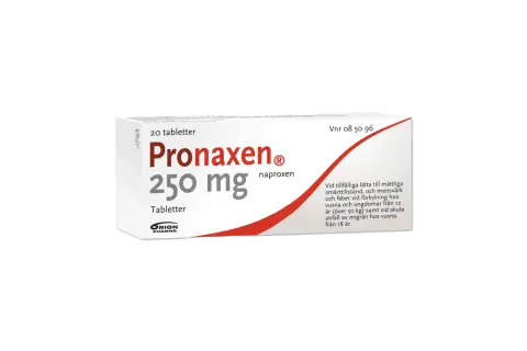 Pronaxen 250 mg, 20 tabletter. Värktabletter naproxen för smärta, mensvärk och migrän.